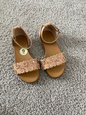 Annie Tan Floral Ankle-Strap Sandals